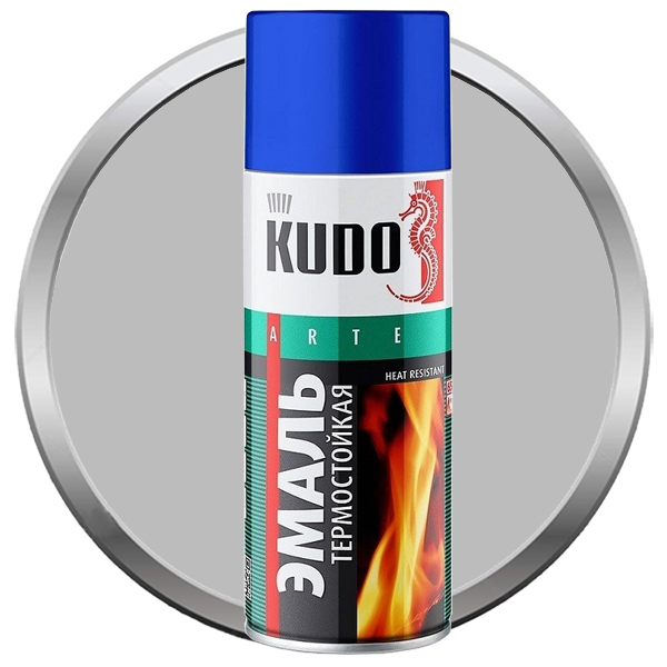 Aerosol heat-resistant enamel Kudo KU-5001 silver 520 ml