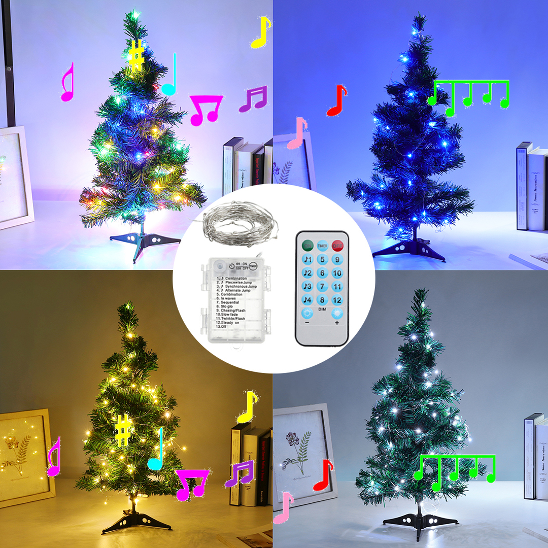 Sterowanie głosem na baterie 5M 10M LED Christmas Party Fairy String Holiday Light Indoor Decor