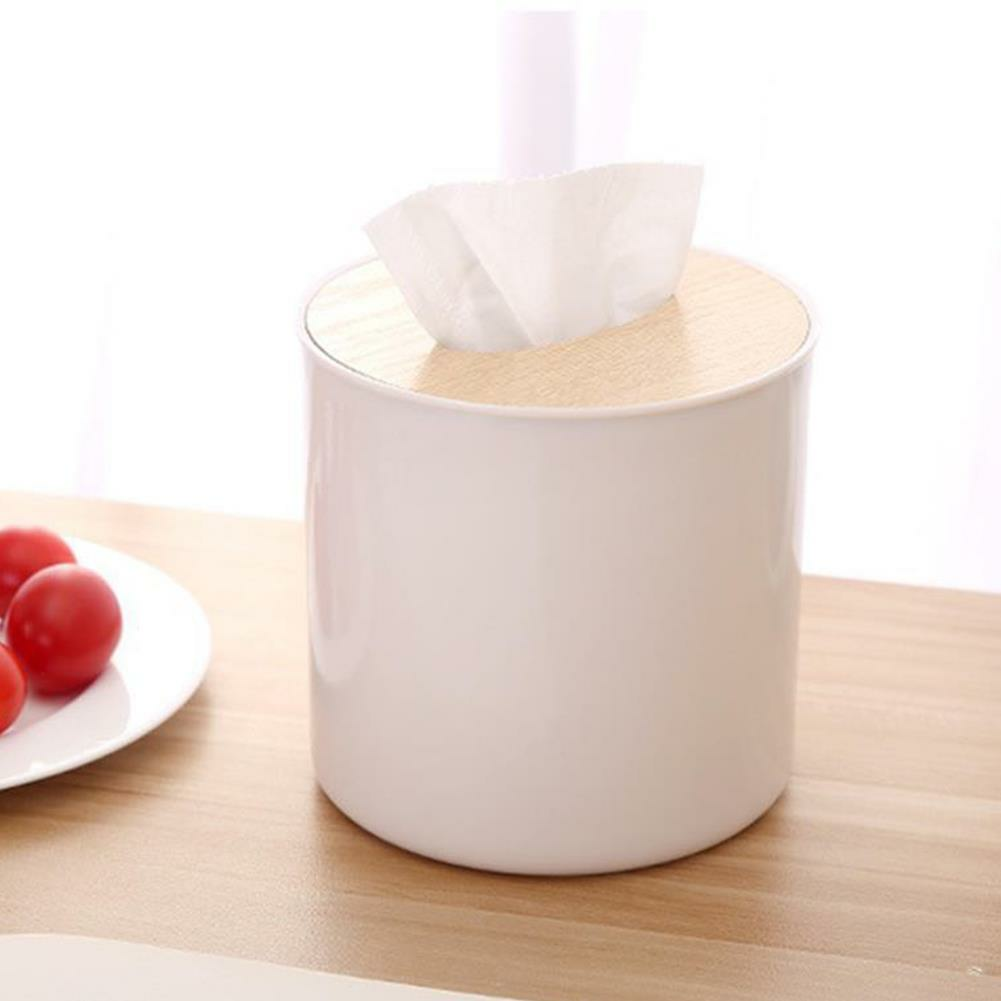 תיבת שולחן עץ אלון יצירתית קופסת מגבות נייר אוטומטית לאחסון נייר מטבח ביתי פשוט מסוגנן