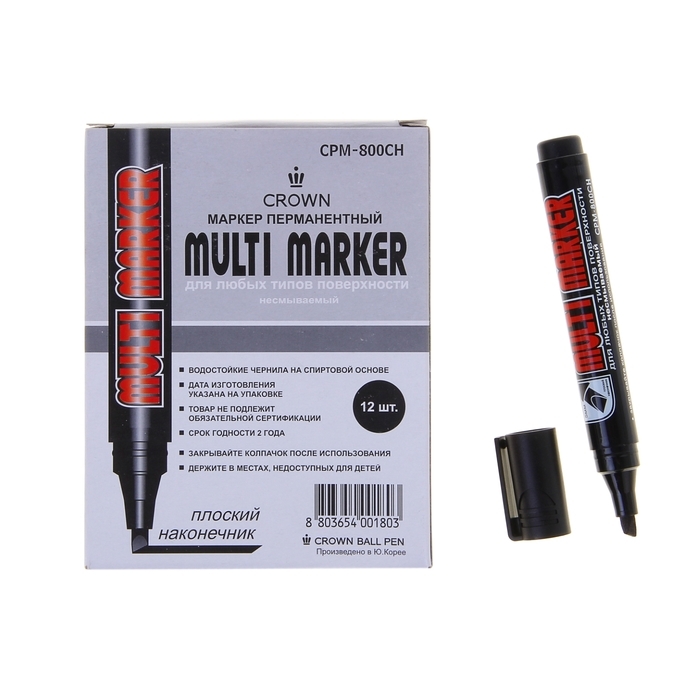 Permanent beveled marker 5.0-1.0 mm Crown MULTI MARKER black CPM-800CH