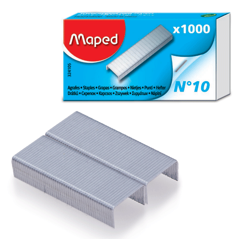 10. számú tűzőkapcsok Maped 1000 db. kártya dobozában