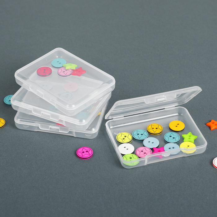 Small items storage containers, 6.8 * 5.8 * 1cm, 4pcs, transparent color