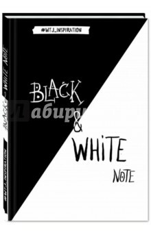 Stilfuld notesbog med sorte og hvide sider, A5 +