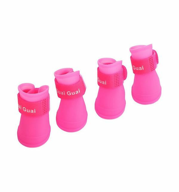 Boty pro psy Gryzlik Am, silikonové, růžové, XL, 7,5 cm x 6 cm