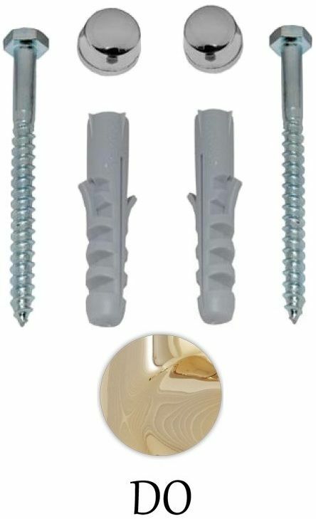 Kit staffa verticale per WC/bidet con tappi dorati Kerasan Retro 7603gold