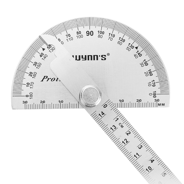 Degree Stainless Steel Protractor Round Angle Ruler Tool