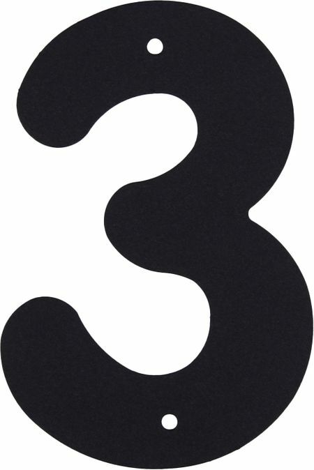Number " 3" Larvij large color black