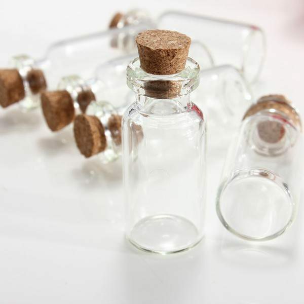Gb Mini caurspīdīgas vēlēšanās pasta stikla pudeles flakoni ar korķa burciņām