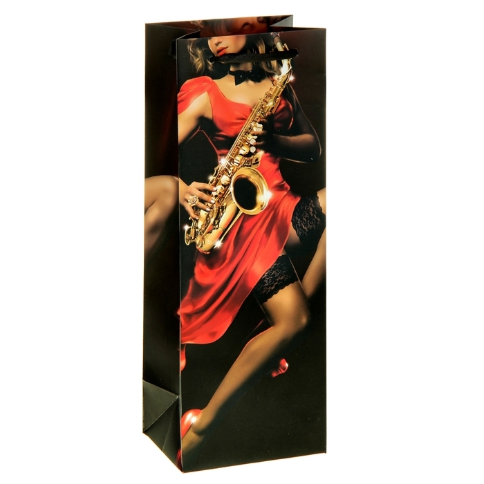 Vertical laminate package for a bottle " Only for you", 13 x 36 cm