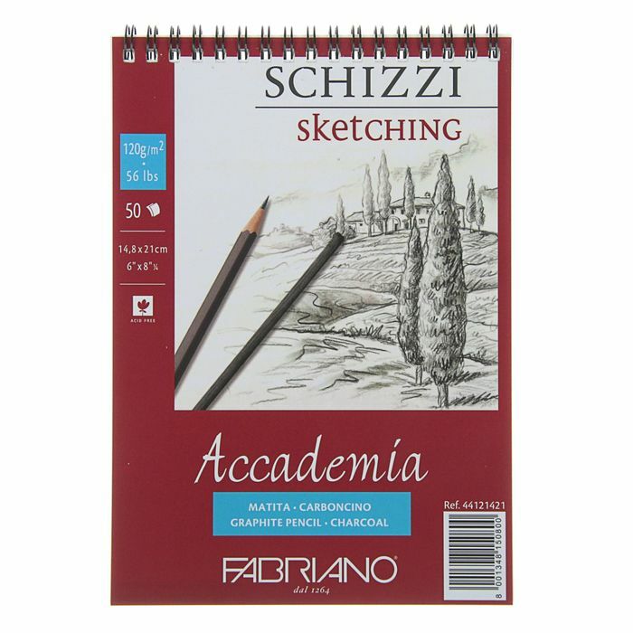 Skisseblokk A5 120 g / m2 Fabriano Accademia skisserer 50 ark, på toppen 44121421