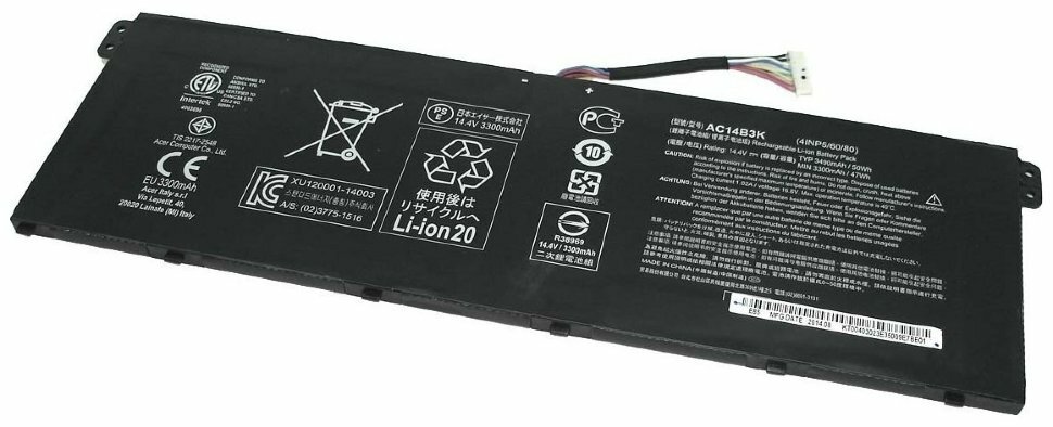 Batteria per laptop serie ACER Aspire E3-111, E3-112, E5-721, E5-731, E5-771 (14,4 V 3300 mAh) AC14B3K