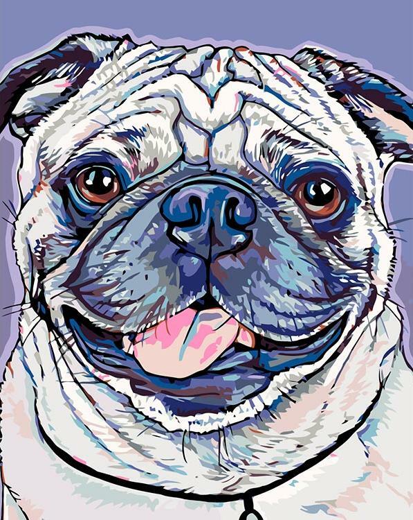 Pintar por número " Bulldog alegre"