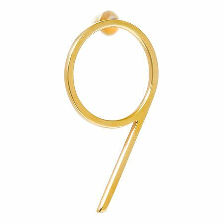 Moonswoon Gold Plated Mono Earring 9, Digits Moonswoon Collection