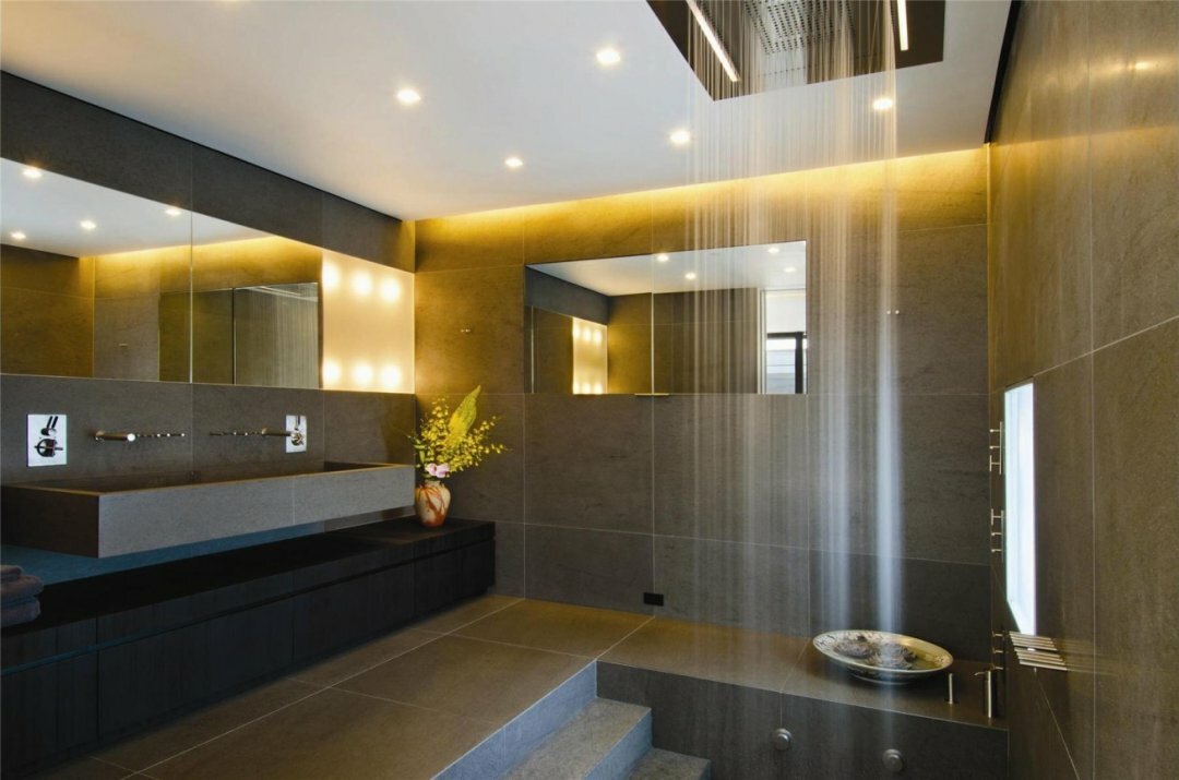 High-tech süllyesztett fürdőszobai világítás