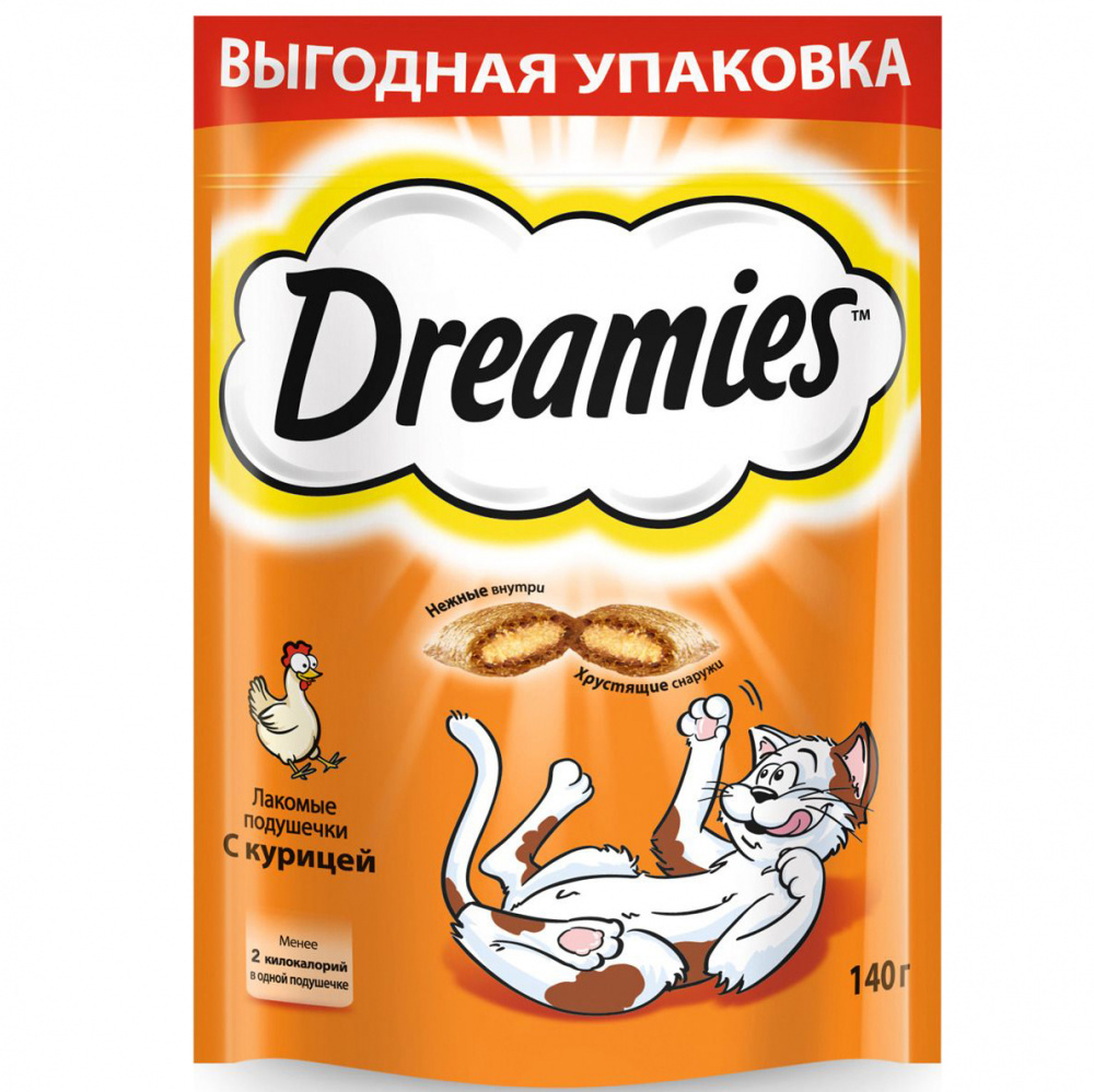 Traktatie voor katten Dreamies met kip 140g