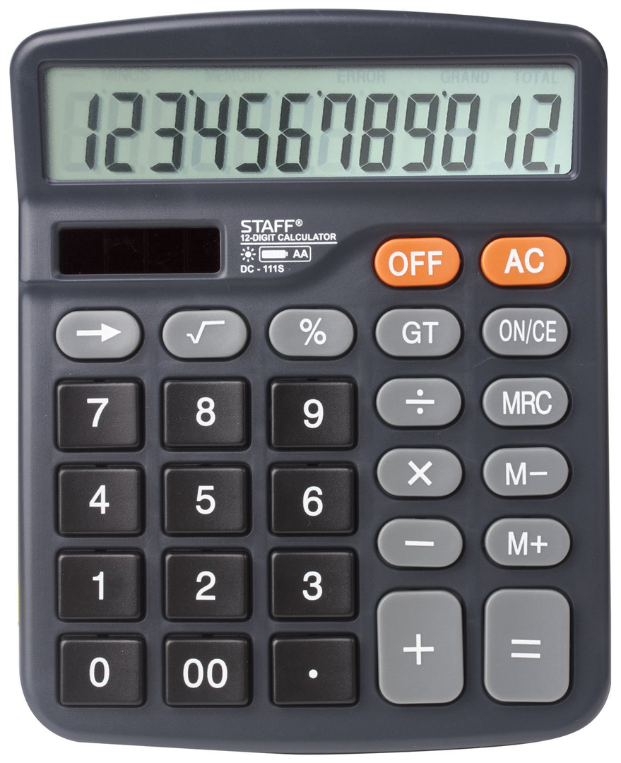 Staff PLUS rekenmachine desktop DC-111S, AA batterij, 12 cijfers, 150x120 mm