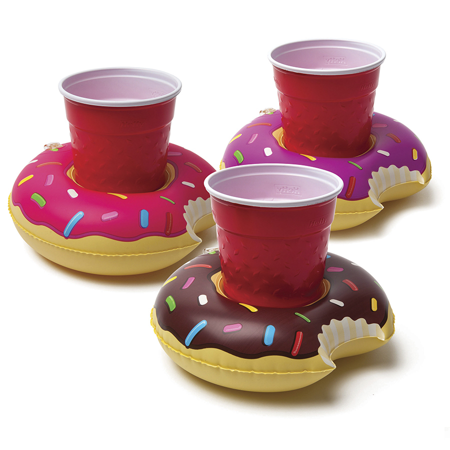 Sada držáků nápojů k bazénu Donut 3 ks BigMouth BMDFDO