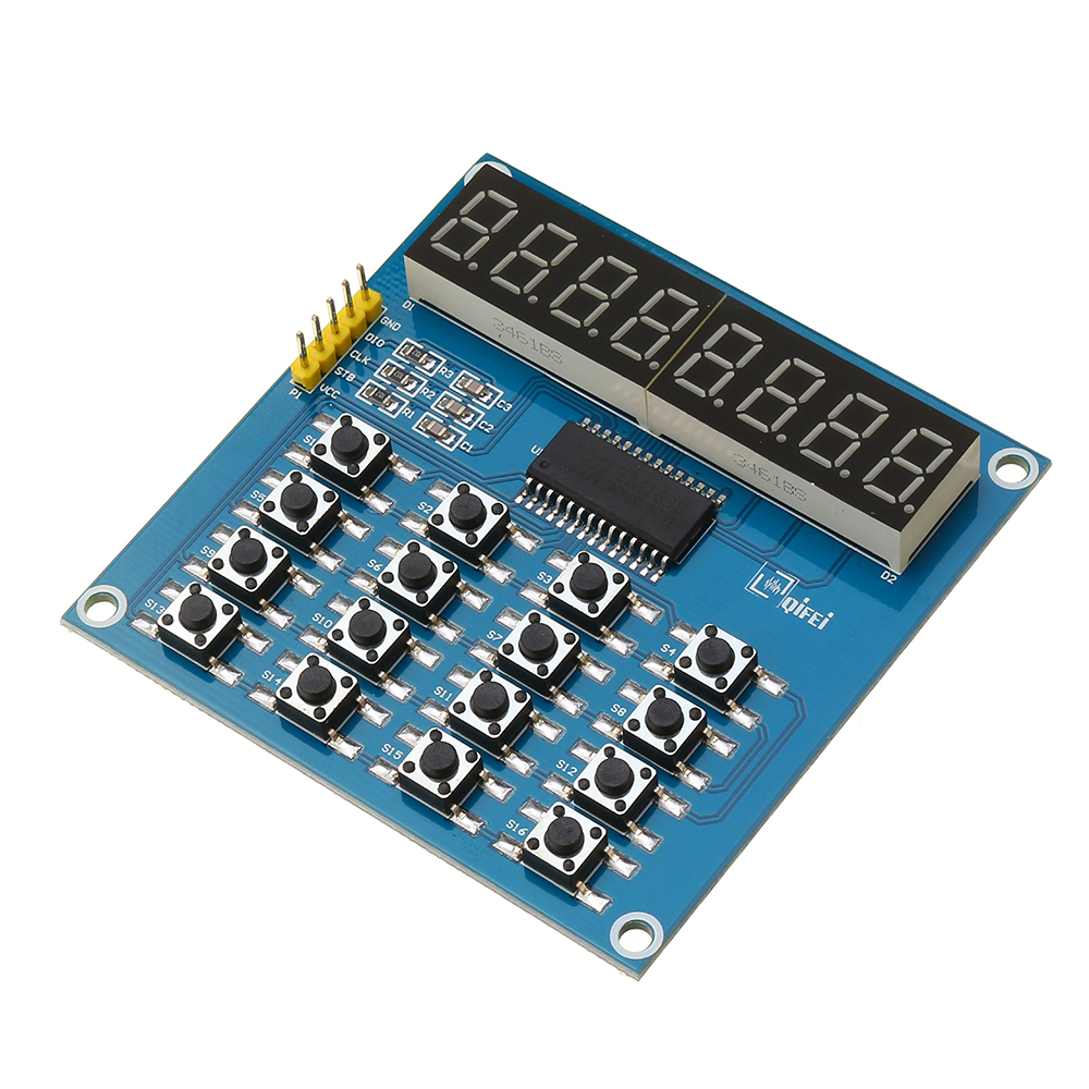 PC. TM1638 3-Wire 16 Keys 8 Bit Keyboard Buttons Display Digital Scan Module Tube & Key LED Geekcreit for Arduino - products that