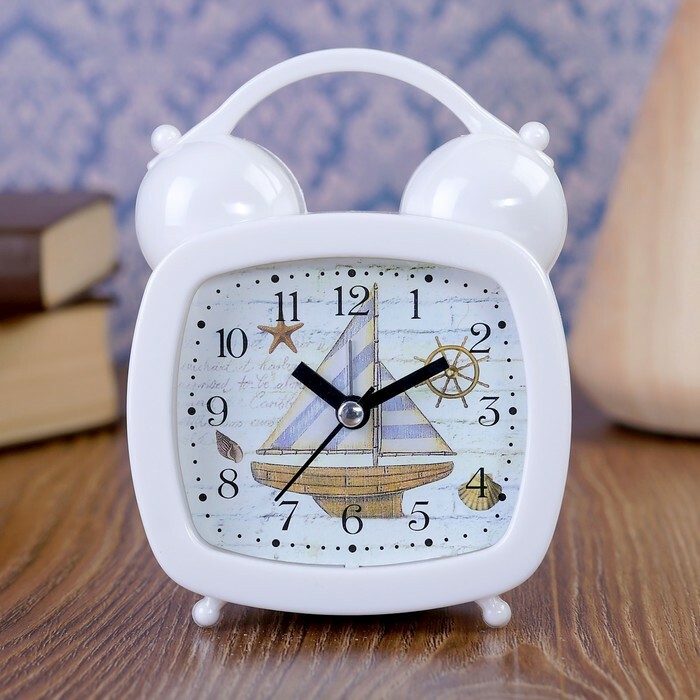Despertador en forma de reloj despertador retro cuadrado, tema marino, mezcla 4.5 * 11 * 14.5