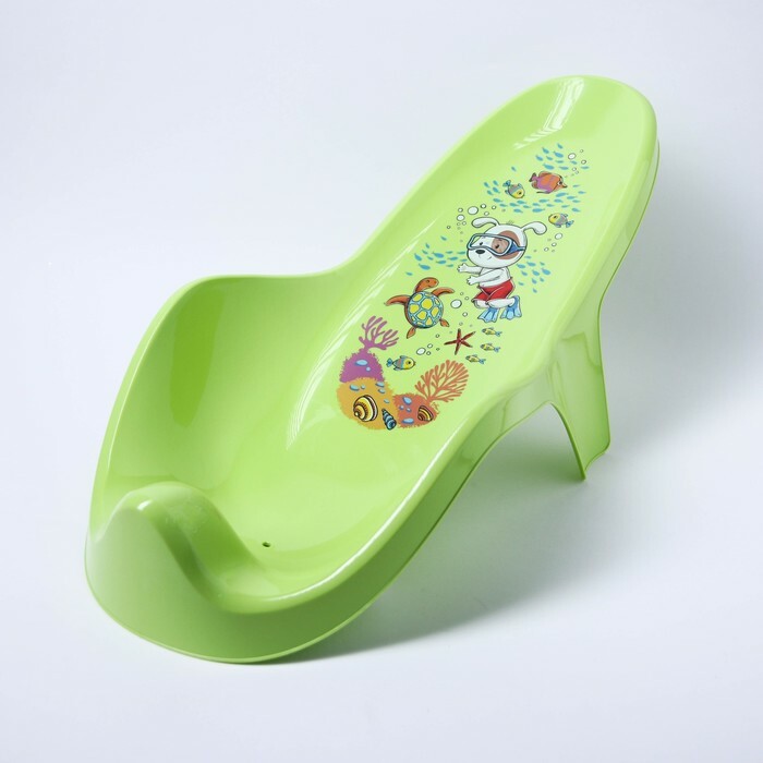 Bathing slide with decor, green