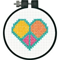  Cross-stitch kit Dimensions Peace and love, diameter 7.5 cm, art. 72-74551