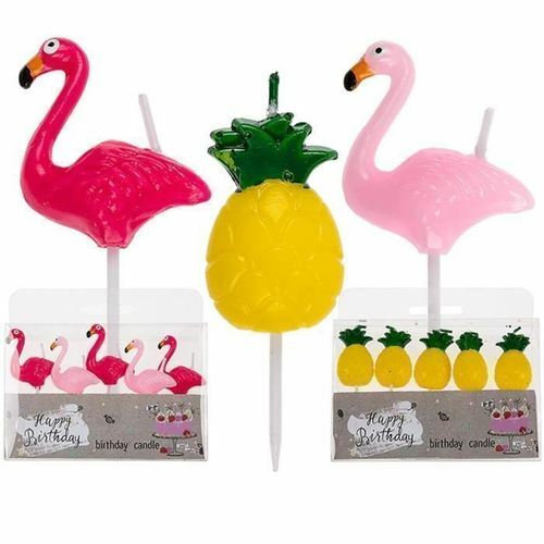 Bir dizi mum # ve # quot; Flamingo # ve # ananas # ve # quot;, 5 adet.