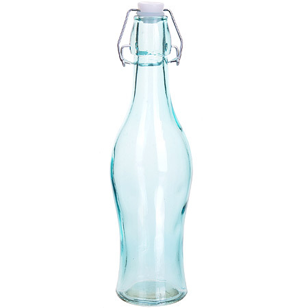 Flaska med 0,500 l glas med lock blå LR (x24)