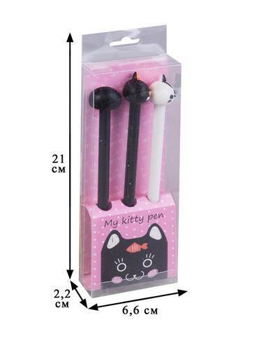 Kaķu pildspalvu komplekts (3gab.) (PVC kaste)