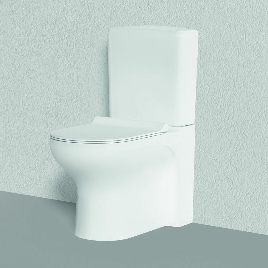 Toilette compatta senza brida con funzione bidet con sedile microsollevabile Bien Venus VNKD064N1VP1W3000