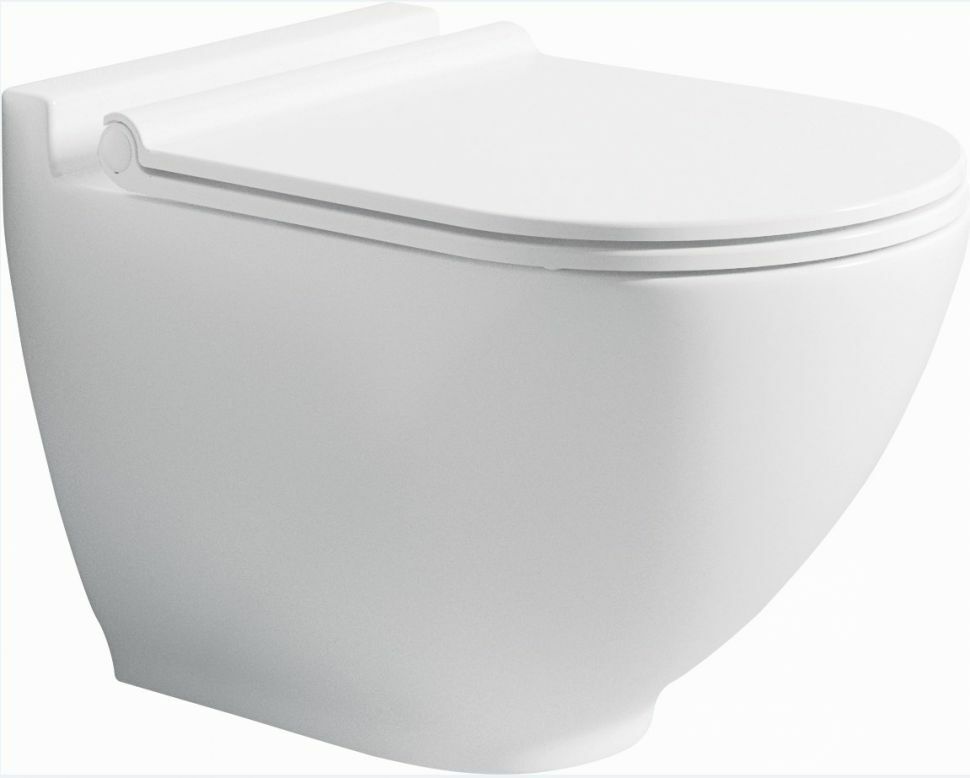 Vegghengt toalett uten kant med bidetfunksjon med mikroløftsete Bien Harmony HRKA052N1VP1W3000