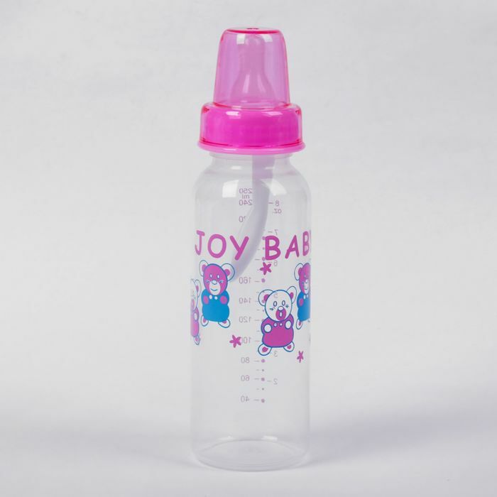 Babyflasche 3 in 1, komplett mit Löffel und Trinktülle, 250 ml, ab 0 Monate, MIX color