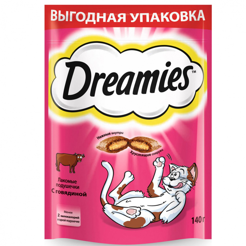 פינוקים לחתול Dreamies עם בקר 30 גרם: מחירים החל מ -27 ₽ קונים בזול בחנות המקוונת