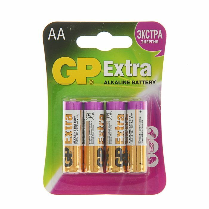 Baterija Alkaline GP Extra, АА, LR6-4BL, lizdinė plokštelė, 4 vnt.