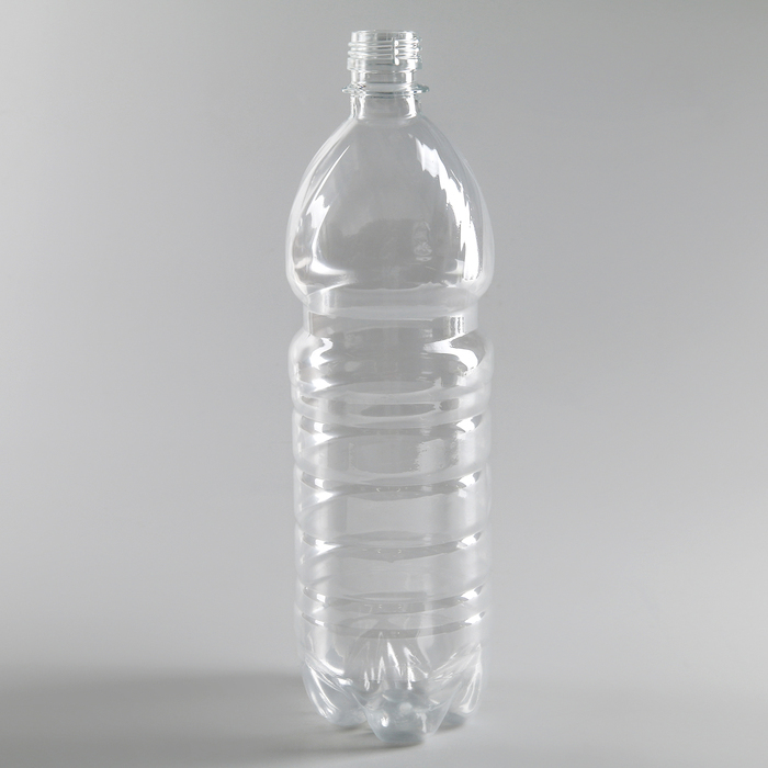 Bottiglia 1 l, PET, trasparente, senza tappo