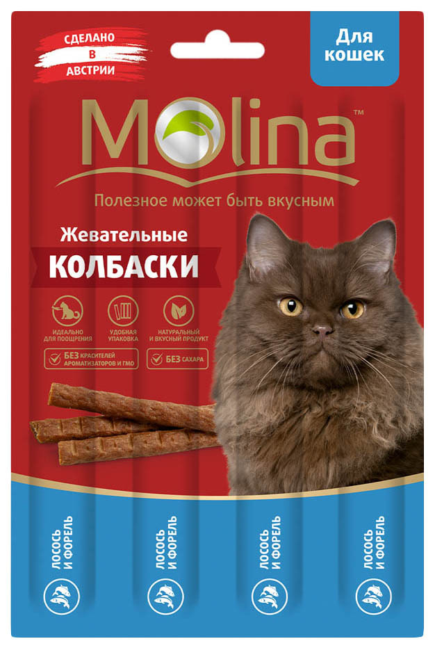 Trate para gatos Molina, salmão, truta, 1 unidade, 0,02 kg