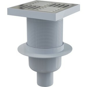 Shower drain AlcaPlast 150x150 / 50, straight air inlet, stainless steel, odor trap - wet (APV6411)