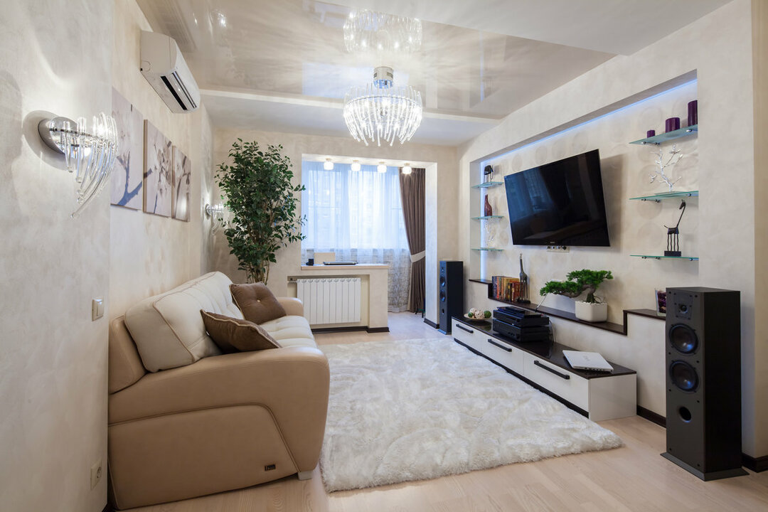 Foto de una sala de estar en una casa de paneles P46