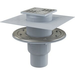 Shower drain AlcaPlast 105x105 / 50/75 straight line, stainless steel, combined odor trap SMART (APV2324)