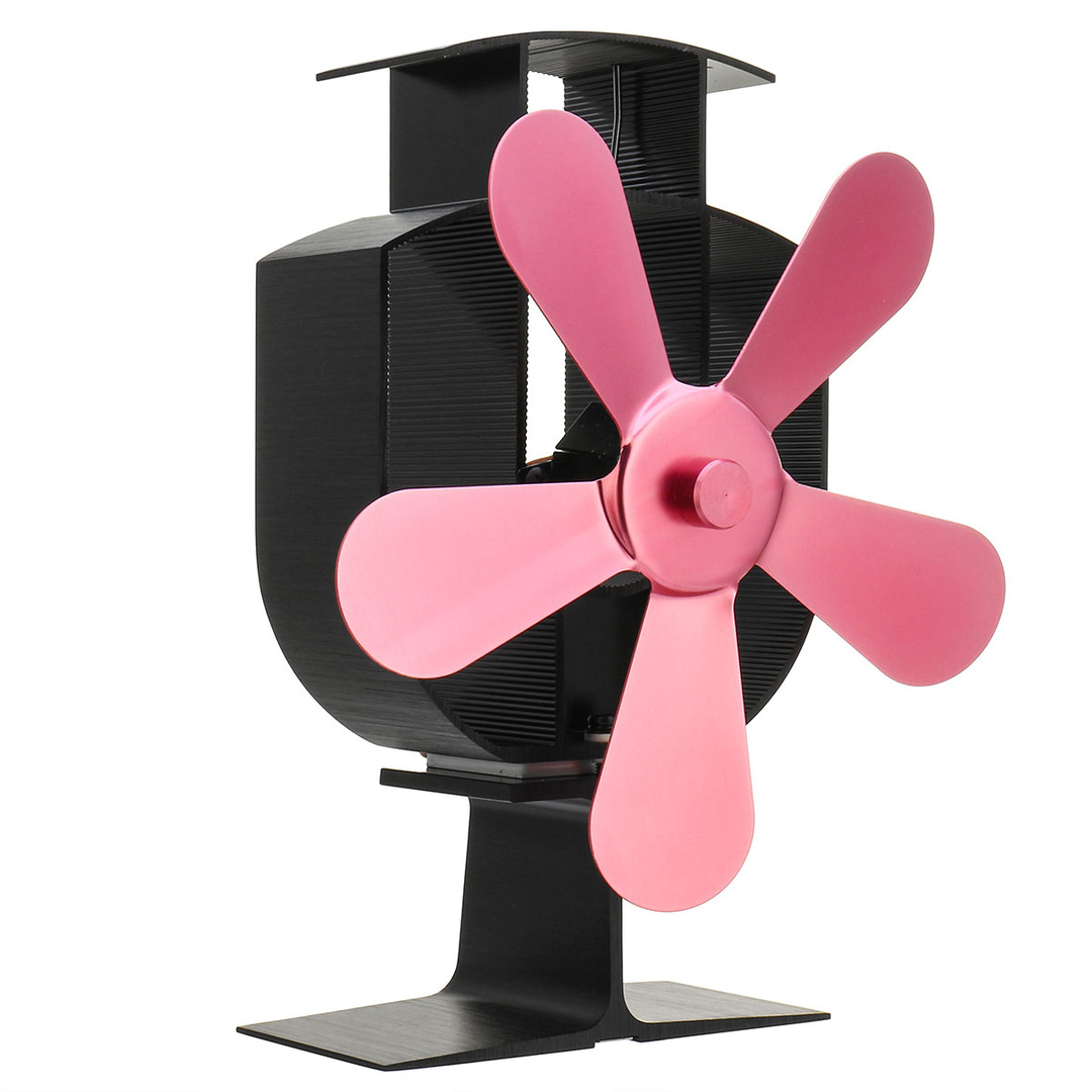 ® 5 Asmeņi Kamīna ventilators Siltuma siltuma jauda Ventilators Koka dedzināšanas ventilators