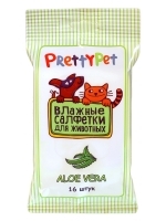 „PrettyPet“ universalios drėgnos servetėlės ​​gyvūnų letenoms, akims ir ausims 16 vnt. pakuotėje. menas. 4.350