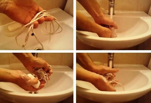 Wie waschen Sie weiße Schnürsenkel zu Hause?