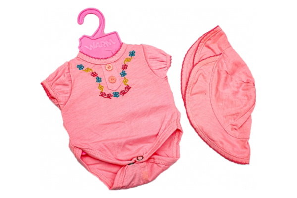 Vêtements pour poupées Body rose avec panama 42 cm