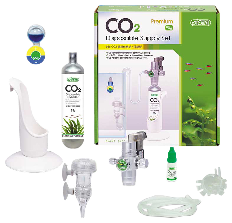 CO2 sistem za akvarij Ista Premium z jeklenko za enkratno uporabo 95g I-689