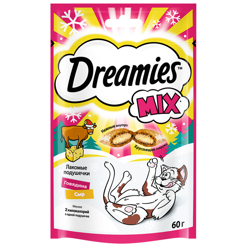 Friandise pour chat Dreamies boeuf et fromage 60g