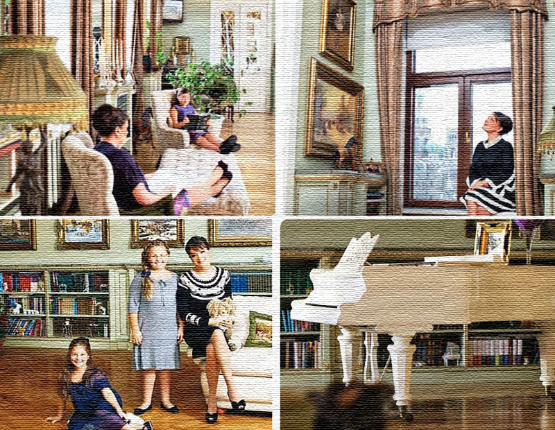 Paladsinteriør i en fælles lejlighed: et uventet design til Anastasia Melnikovas 11-værelses lejlighed