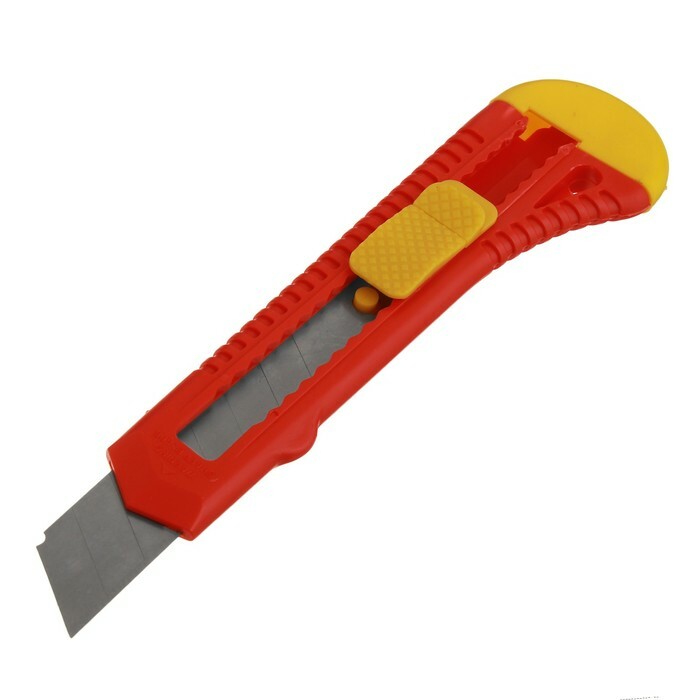 סכין אוניברסלי הובי, גוף פלסטיק, מנעול מרובע, נעילה עצמית, 18 מ" מ