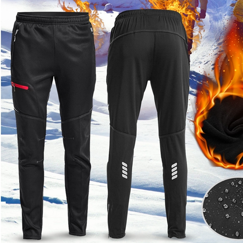 Hombres Mujeres Pantalones de carreras de invierno de lana térmica Ropa deportiva Pantalones reflectantes Impermeables
