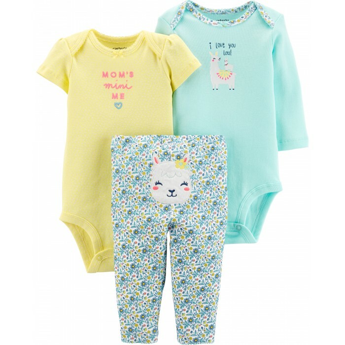 Set for girls (bodysuit, semi-overalls, trousers) 3 pieces 17645810