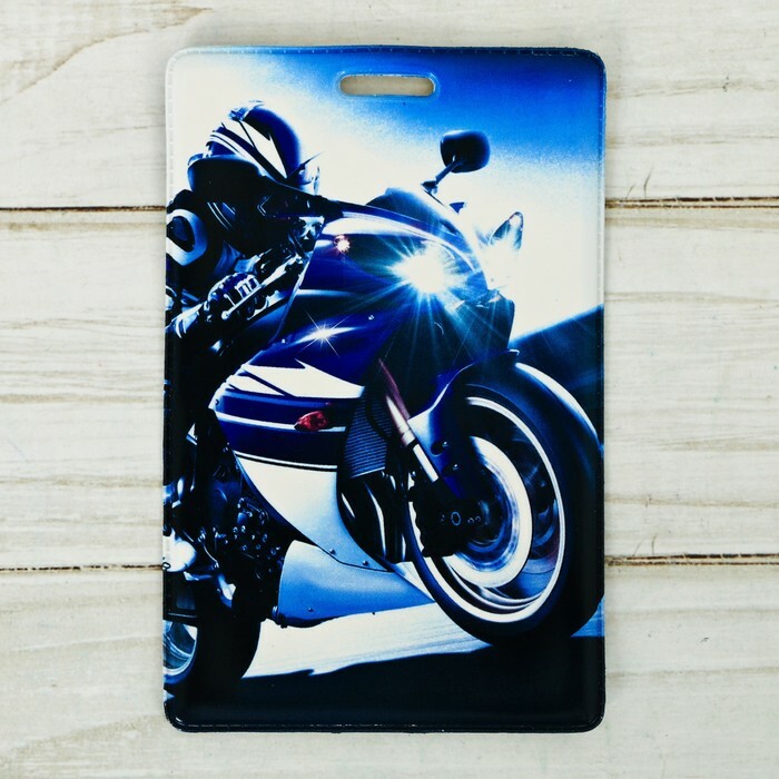 Housse pour cartes et badges " Moto", 6,8 x 10,5 cm