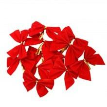 Stk Red Bowknot Juletre Tilbehør 6cm